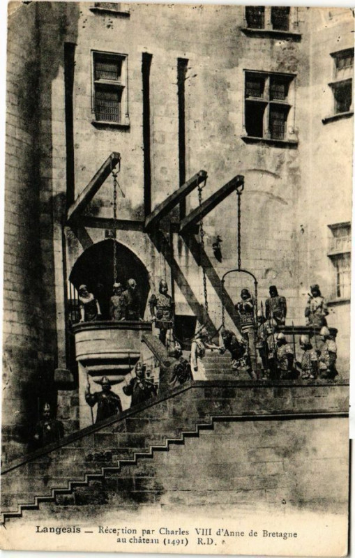 Carte postale ancienne Langeais - Réception par Charles Viii d'Anne de Bretagne au Chateau à Langeais