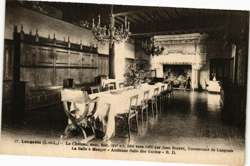 Carte postale ancienne Langeais - Le Chateau mon hist (Xv s) bati vers 1460... à Langeais