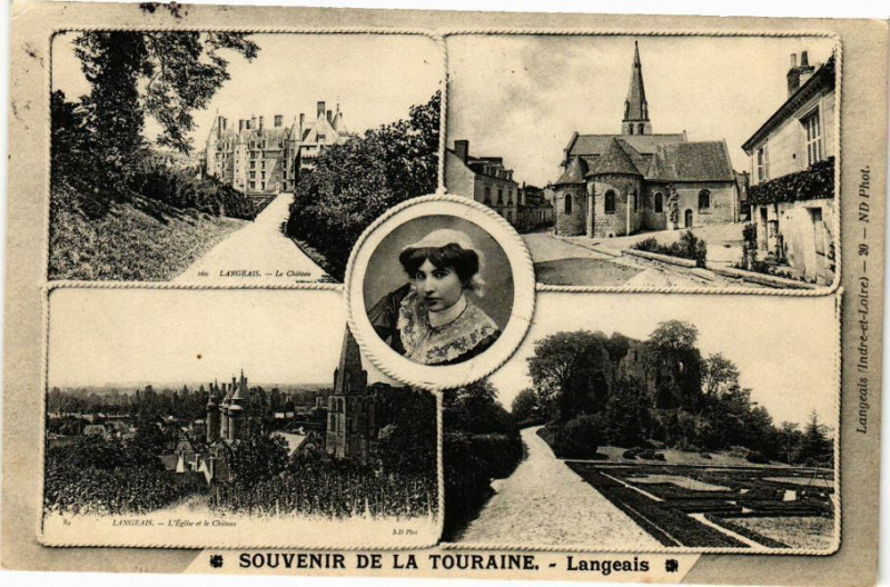 Carte postale ancienne Souvenir de la Touraine - Langeais à Langeais