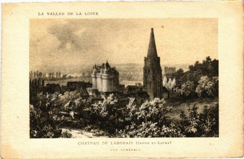 Carte postale ancienne La Vallée Chateau de Langeais (Indre & Loire) Vue générale à Langeais