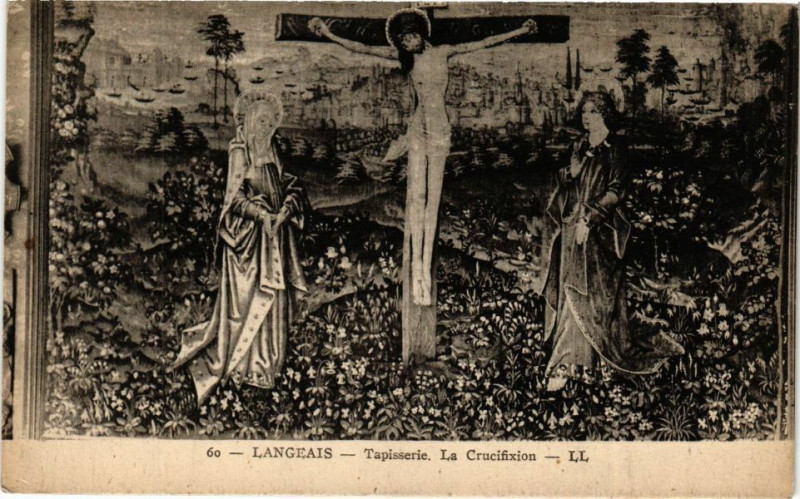 Carte postale ancienne Langeais - Tapisserie. La Crucifixion à Langeais