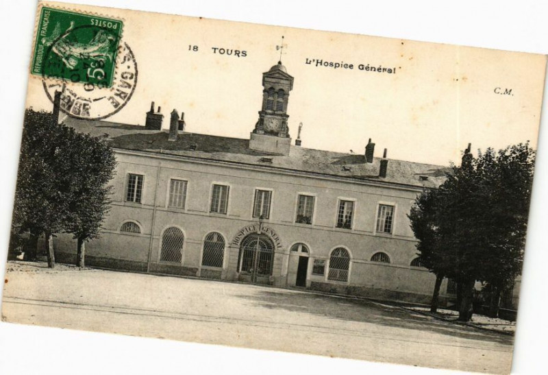 Carte postale ancienne Tours - L'Hospice Général à Tours