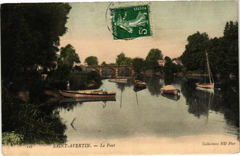 Carte postale ancienne Saint-Avertin - Le Pont à Saint-Avertin