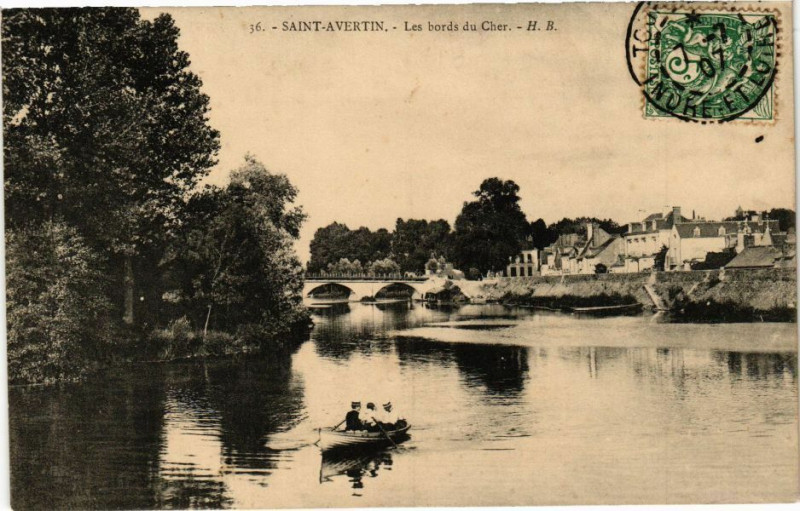 Carte postale ancienne Saint-Avertin - Les bords du Cher à Saint-Avertin