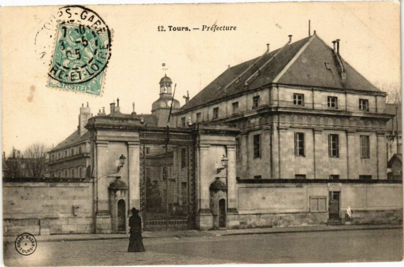 Carte postale ancienne Tours - Préfecture à Tours