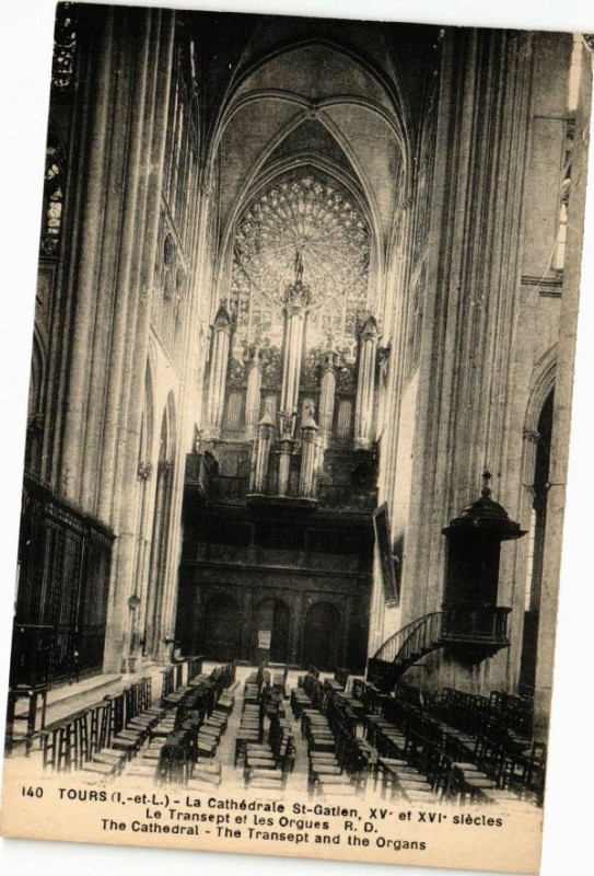 Carte postale ancienne Tours - La Cathédrale St-Gatien Xv et Xvi siécles à Tours