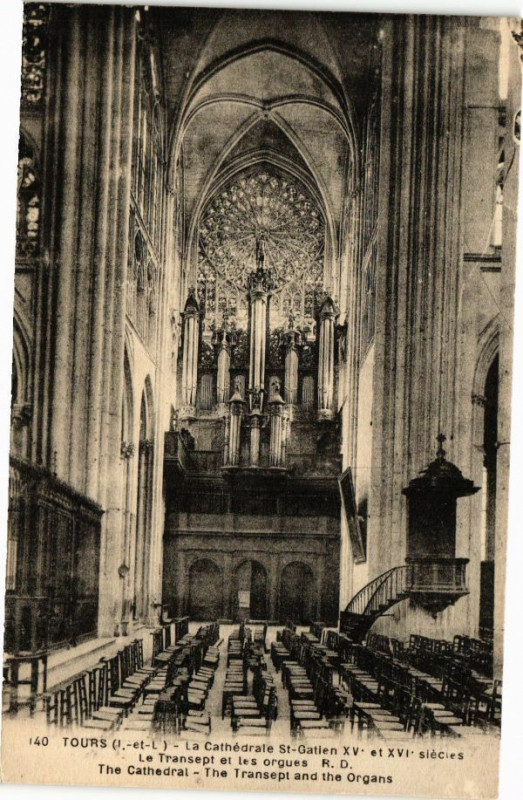 Carte postale ancienne Tours - La Cathédrale St-Gatien Xv et Xvi siécle à Tours