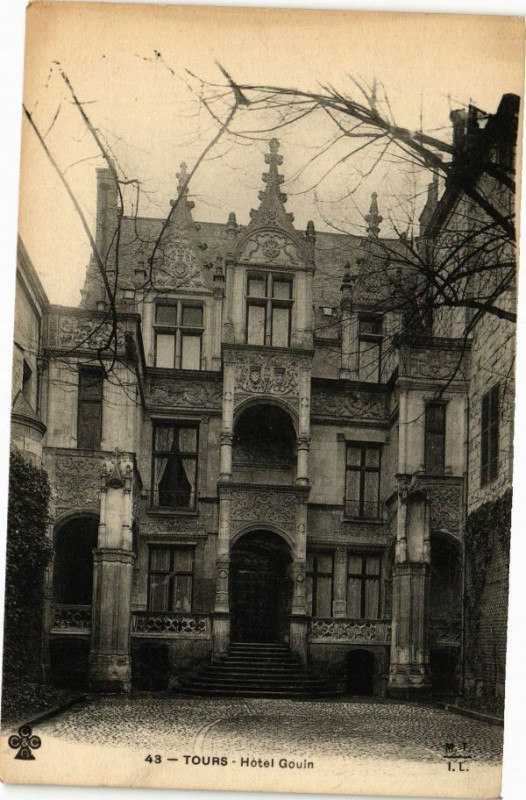 Carte postale ancienne Tours - Hotel Couin à Tours