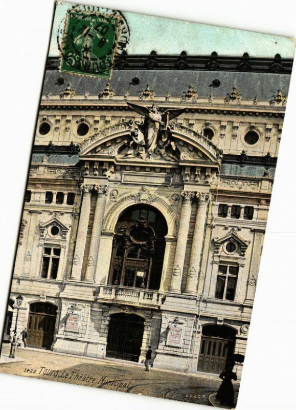 Carte postale ancienne Tours - Le Théatre Municipal à Tours