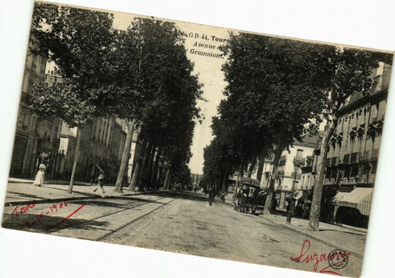 Carte postale ancienne Tours-Avenue de St-Grammont à Tours