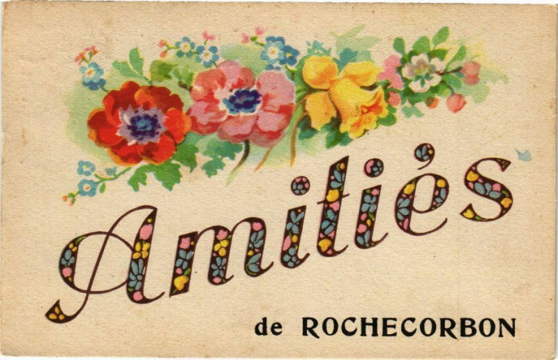 Carte postale ancienne Amitiés de Rochecorbon à Rochecorbon