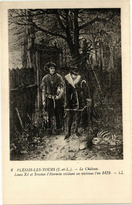 Carte postale ancienne Plessis-les-Tours - Le Chateau - Louis Xi et Tristan à Tours