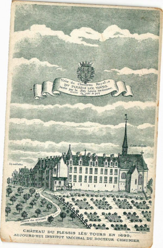 Carte postale ancienne Chateau du Plessis les Tours in 1699 (Mentioned by Walter Scott... à Tours