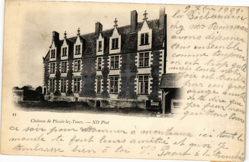 Carte postale ancienne Chateau de Plessis-les-Tours à Tours
