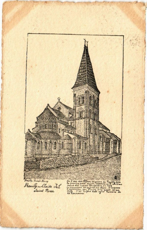 Carte postale ancienne Preuilly-sur-Claise - St-Pierre à Preuilly-sur-Claise