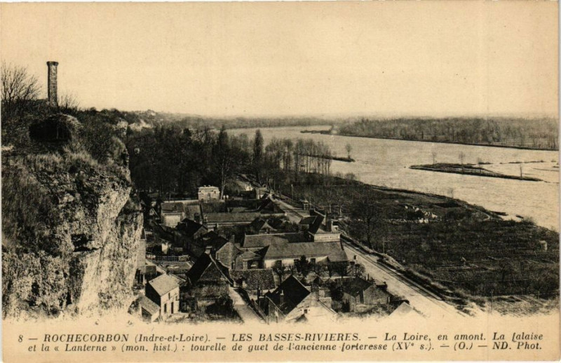Carte postale ancienne Rochecorbon - Les Basses-Rivieres - La Loire à Rochecorbon