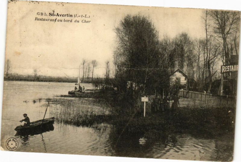 Carte postale ancienne Saint-Avertin - Restaurant au Bord du Cher à Saint-Avertin