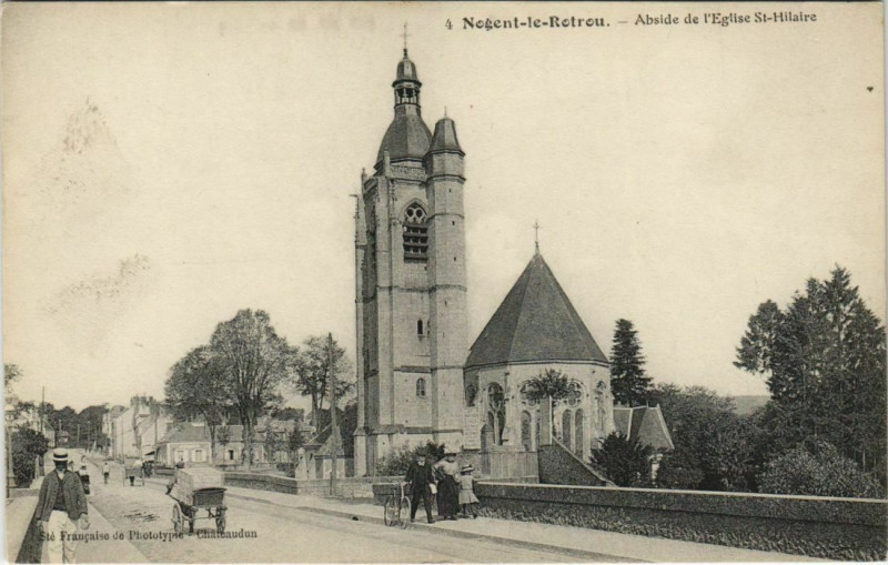 Carte postale ancienne Nogent-le-Rotrou-Abside de l'Eglise Saint-Hilaire à Nogent-le-Rotrou
