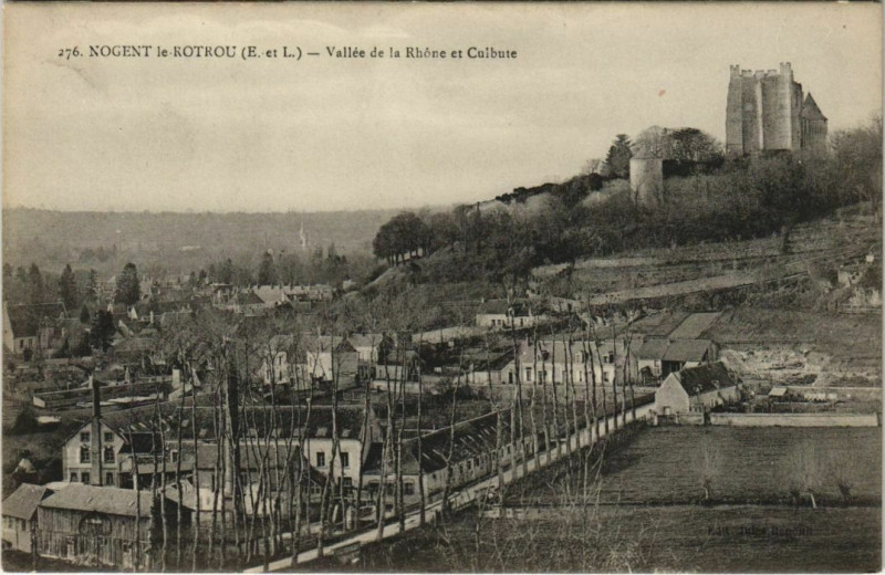 Carte postale ancienne Nogent-le-Rotrou-Vallée de la Rhone et Culbute à Nogent-le-Rotrou