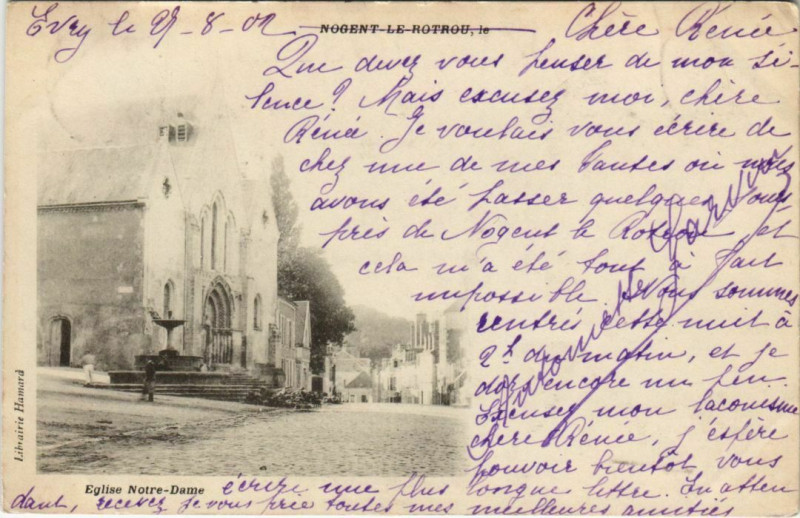 Carte postale ancienne Nogent-le-Rotrou-Eglise Notre Dame à Nogent-le-Rotrou