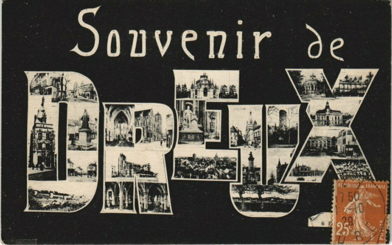 Carte postale ancienne Souvenir de Dreux à Dreux