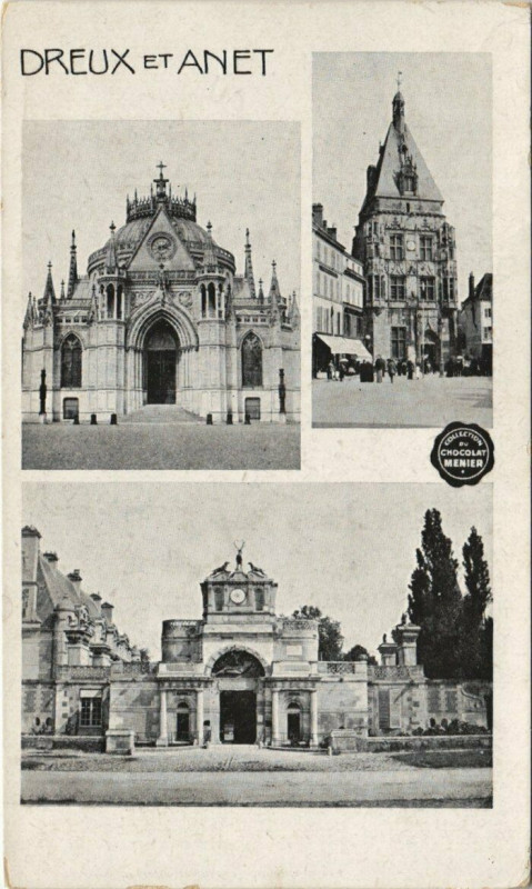 Carte postale ancienne Dreux et Anet à Dreux