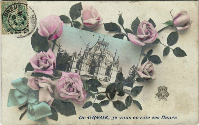 Carte postale ancienne Dreux - Je vous envoie ces Fleurs à Dreux