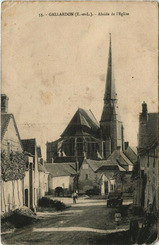 Carte postale ancienne Gallardon - Abside de l'Eglise à Gallardon