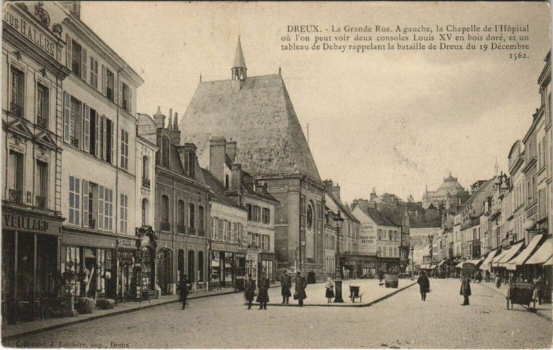 Carte postale ancienne Dreux - La Grande Rue à Dreux