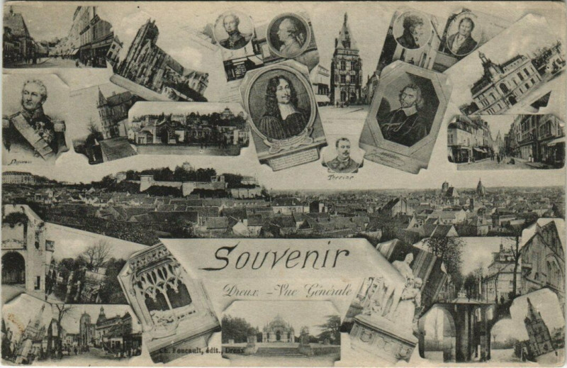 Carte postale ancienne Souvenir - Dreux Vue générale à Dreux