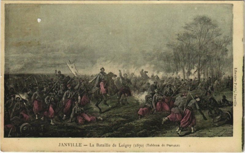 Carte postale ancienne Janville-La Bataille de Loigny (1870)