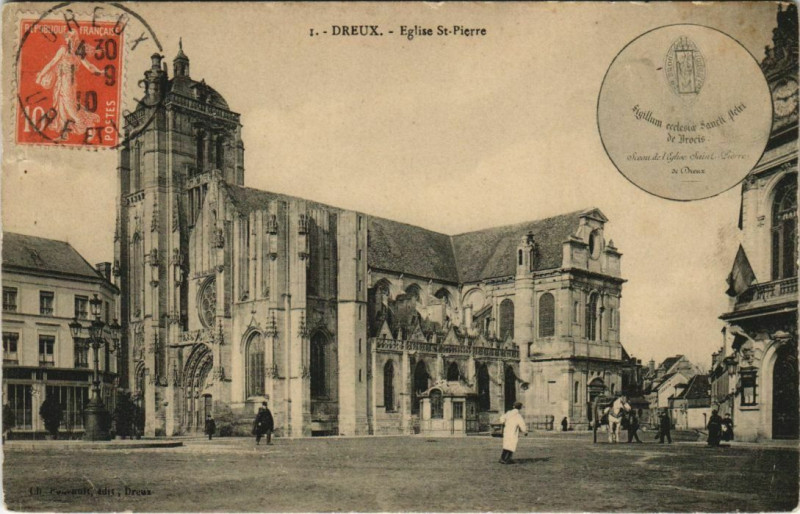 Carte postale ancienne Dreux - Eglise St-Pierre à Dreux