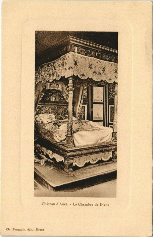 Carte postale ancienne Chateau d'Anet - La Chambre de Diane à Anet