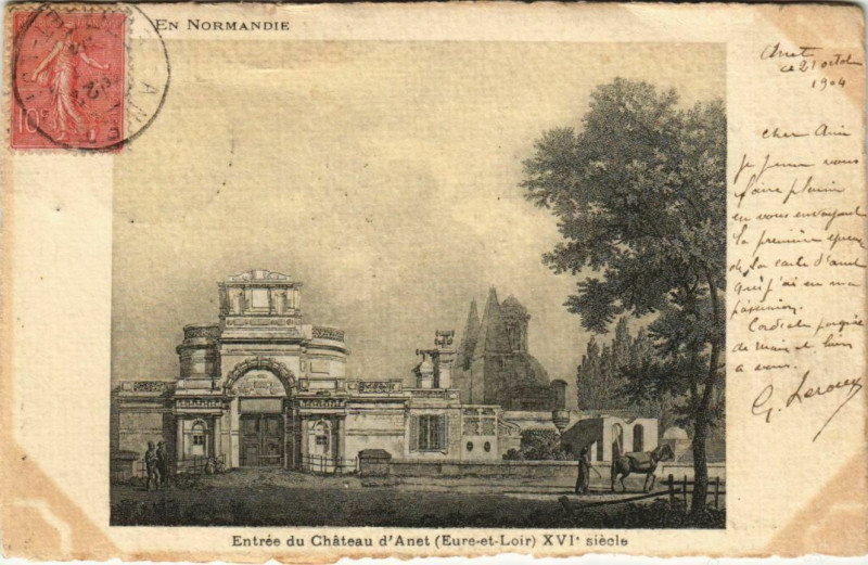 Carte postale ancienne Chateau d'Anet Entrée à Anet