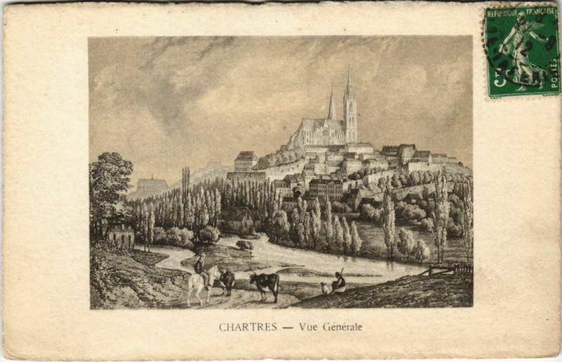 Carte postale ancienne Chartres - Vue Générale à Chartres