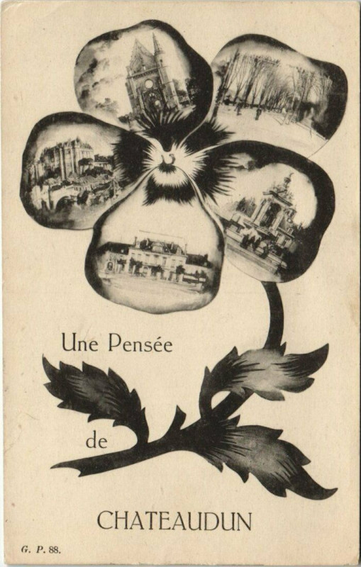 Carte postale ancienne Une Pensée de Chateaudun à Châteaudun