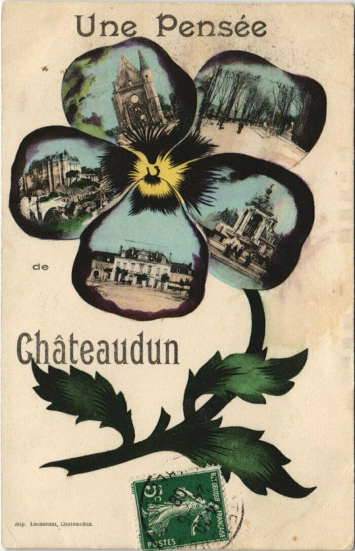 Carte postale ancienne Une Pensée de Chateaudun à Châteaudun