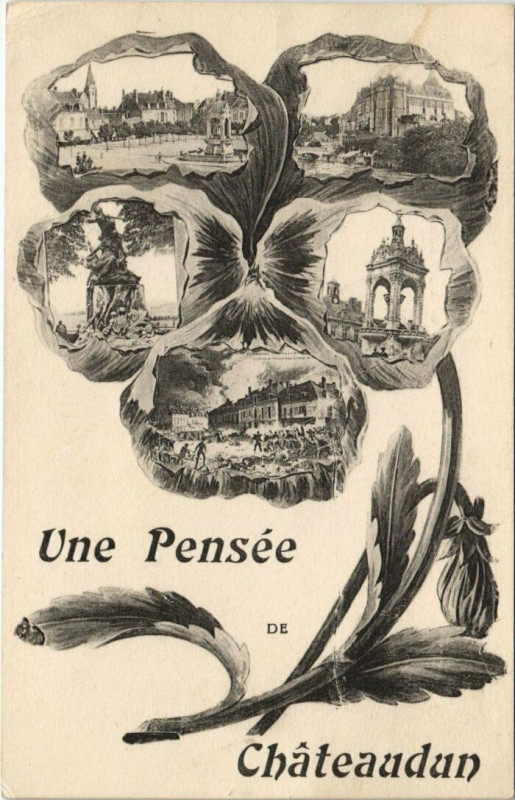Carte postale ancienne Une Pensée de Chateaudun à Châteaudun
