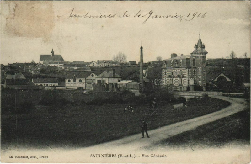 Carte postale ancienne Saulnieres - Vue Générale à Saulnières