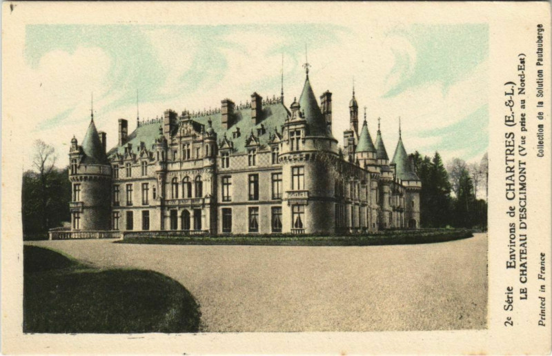 Carte postale ancienne Environs de Chartres - Le Chateau d'Esclimont (Vue prise.. à Chartres