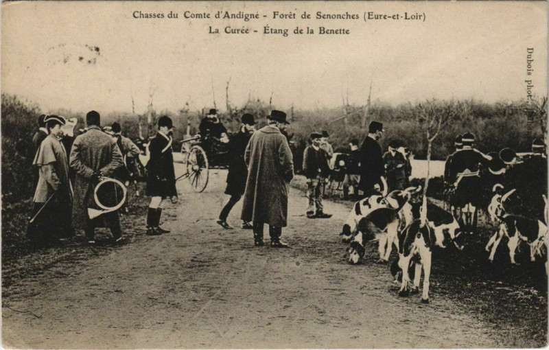 Carte postale ancienne Chasses du Comte d'Andigné - Foret de Senonches à Senonches