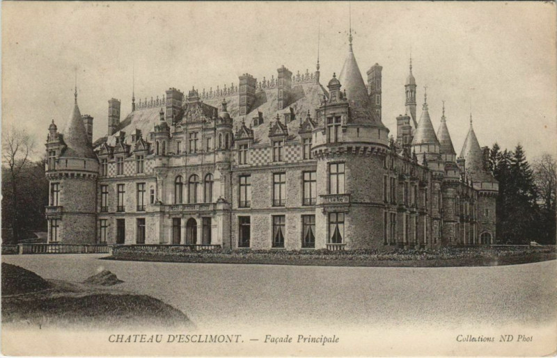 Carte postale ancienne Chateau d'Esclimont - Facade Principale
