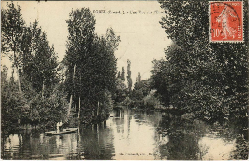 Carte postale ancienne Sorel - Une Vue sur l'Eure