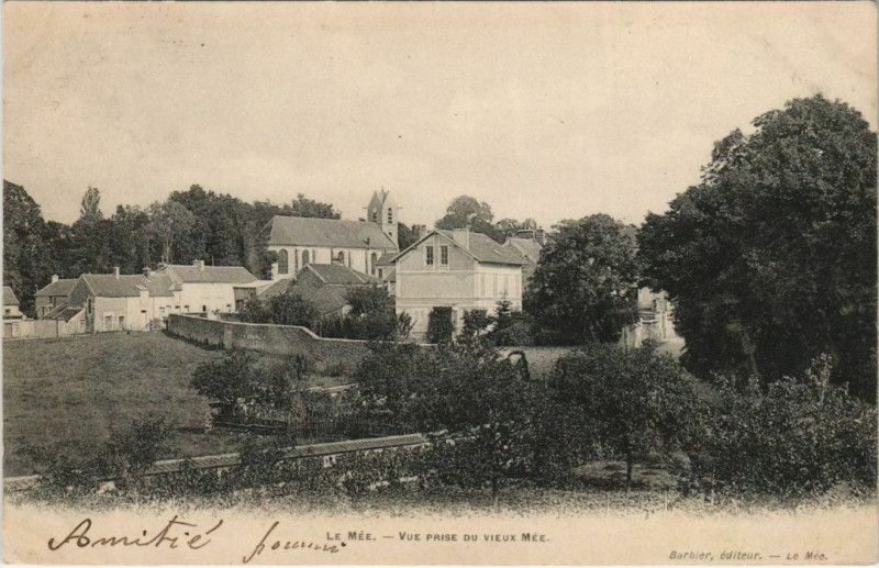 Carte postale ancienne Le Mée - vue Prise du Vieux Mée