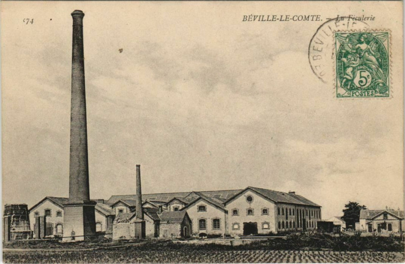 Carte postale ancienne Beville-le-Comte - La Féculerie à Béville-le-Comte