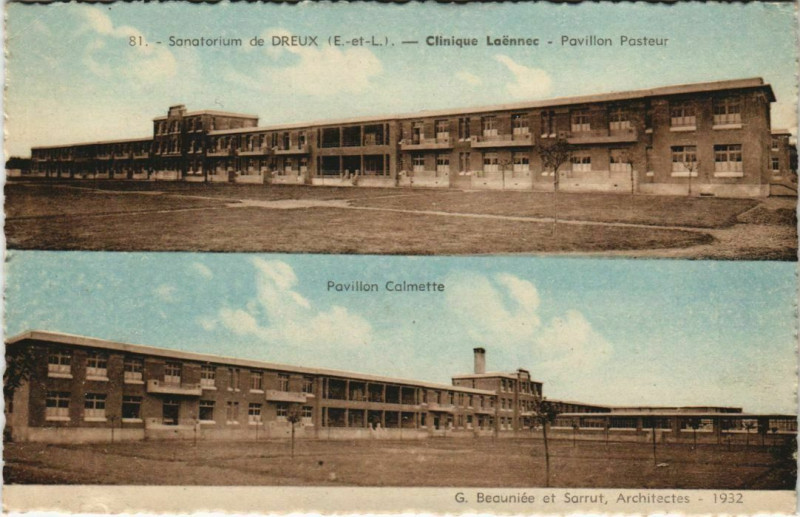 Carte postale ancienne Sanatorium de Dreux - Clinique Laénnec - Pavilon Pasteur à Dreux