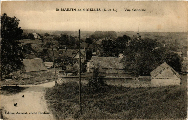 Carte postale ancienne Saint-Martin-de-Nigelles - Vue générale à Saint-Martin-de-Nigelles