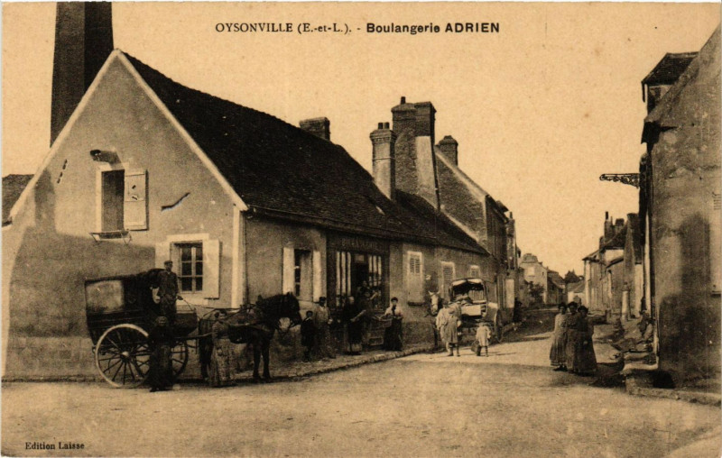 Carte postale ancienne Oysonville - Boulangerie Adrien à Oysonville