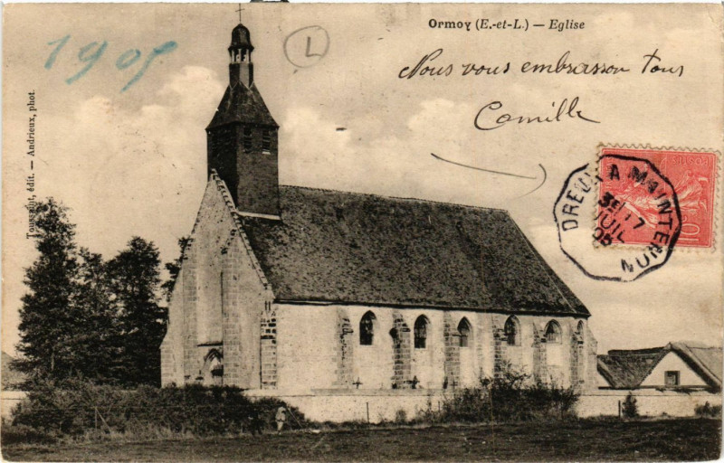 Carte postale ancienne Ormoy - Eglise à Ormoy