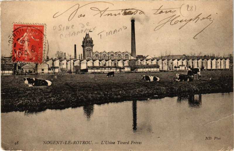Carte postale ancienne Nogent-le-Rotrou - L'Usine Tirard Freres à Nogent-le-Rotrou
